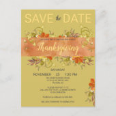 Thanksgiving Waterverf Rustic Greenery Leaves Briefkaart (Voorkant)