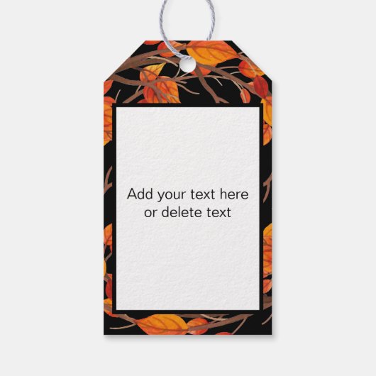 Thanksgiving Waterverf terugval Cadeaulabel (Achterkant)