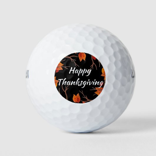 Thanksgiving Waterverf terugval Golfballen (Voorkant)