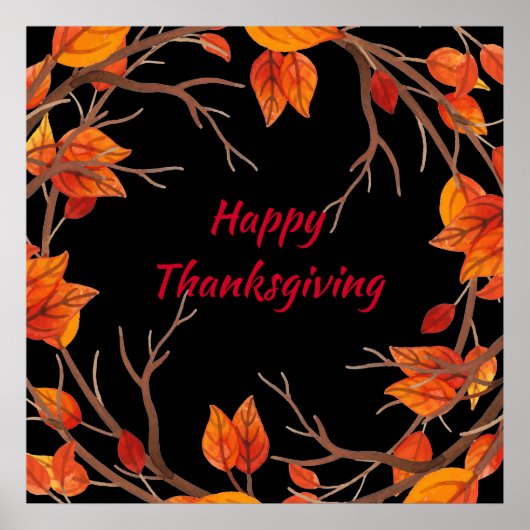 Thanksgiving Waterverf terugval Poster (Voorkant)
