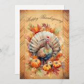 Thanksgiving Waterverf Turkije Feestdagenkaart (Voorkant / Achterkant)