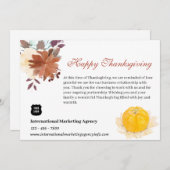 Thanksgiving waterverf voor zakelijke client feestdagenkaart (Voorkant / Achterkant)