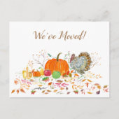 Thanksgiving Waterverf We hebben ons verplaatst Aankondigingskaart (Voorkant)