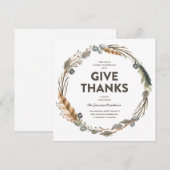 Thanksgiving Waterverf Wreatineminatie Kaart (Voorkant / Achterkant)