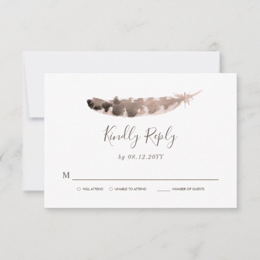 Thanksgiving Wedding | Bright Turkey Feather RSVP (Voorkant)