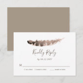 Thanksgiving Wedding | Bright Turkey Feather RSVP (Voorkant / Achterkant)