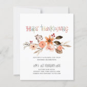Thanksgiving Wedding Invitting Dusty Blue Oranje (Voorkant)
