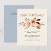 Thanksgiving Wedding Invitting Dusty Blue Oranje (Voorkant / Achterkant)