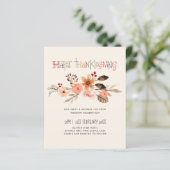 Thanksgiving Wedding Invitting Dusty Blue Oranje (Staand voorkant)