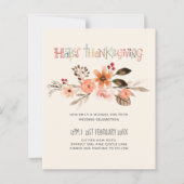 Thanksgiving Wedding Invitting Dusty Blue Oranje (Voorkant)