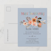 Thanksgiving Wedding Invitting Dusty Blue Oranje Briefkaart (Voorkant / Achterkant)