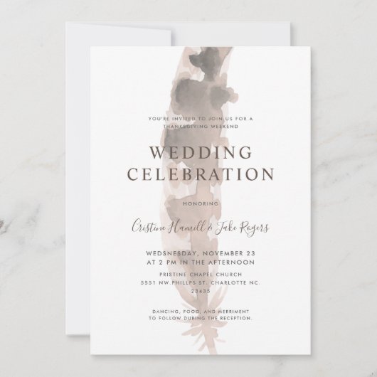 Thanksgiving Weekend Wedding | Turkse doether Kaart (Voorkant)