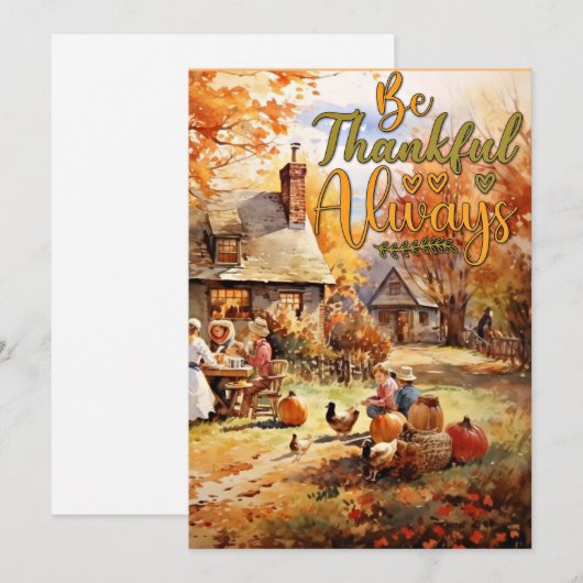 Thanksgiving - wees altijd dankbaar feestdagenkaart (Voorkant / Achterkant)