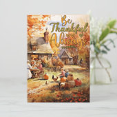 Thanksgiving - wees altijd dankbaar feestdagenkaart (Staand voorkant)