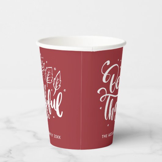 Thanksgiving Wees dankbaar dat het Manuscript Bour Papieren Bekers (Rechts)