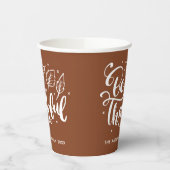 Thanksgiving Wees dankbaar dat het script Brown oo Papieren Bekers (Links)
