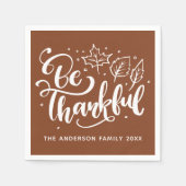 Thanksgiving Wees dankbaar dat het script Brown oo Servet (Voorkant)