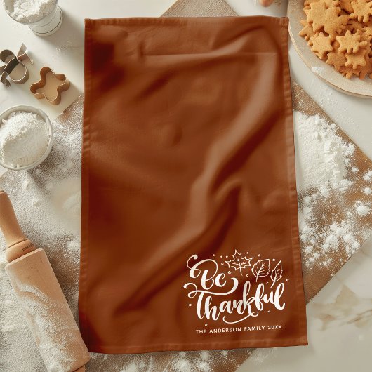 Thanksgiving Wees dankbaar dat het script Brown oo Theedoek