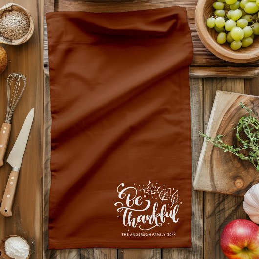 Thanksgiving Wees dankbaar dat het script Brown oo Theedoek