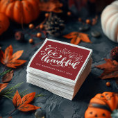 Thanksgiving Wees Dankbaar Script Oogst Burgundy Servet