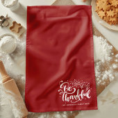 Thanksgiving Wees Dankbaar Script Oogst Burgundy Theedoek