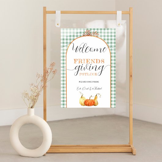 Thanksgiving welkomstbord, vrienden die dineren perfect poster