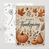Thanksgiving Wenskaarten Kaart (Voorkant / Achterkant)