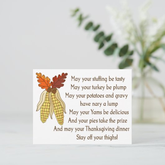 Thanksgiving wenst briefkaart (Staand voorkant)