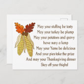 Thanksgiving wenst briefkaart (Voorkant / Achterkant)