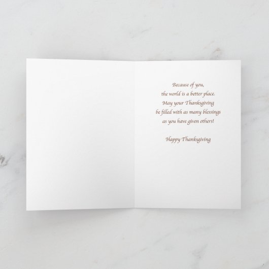 Thanksgiving wenst grootmoeder-kleppen kaart (Binnen)