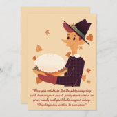Thanksgiving wenst handgetekende Illustrator Feestdagenkaart (Voorkant / Achterkant)
