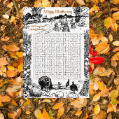 Thanksgiving wenst Lijst doolhof | pompoenen bruin Feestdagenkaart