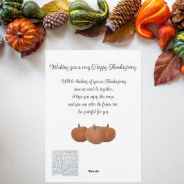 Thanksgiving wenst Lijst doolhof | pompoenen wit Feestdagenkaart