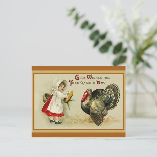 Thanksgiving wenst Turkije Briefkaart (Staand voorkant)