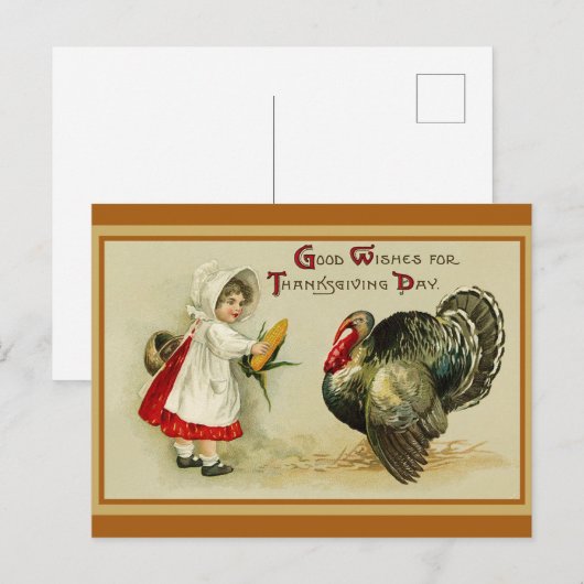  Thanksgiving wenst Turkije Briefkaart (Voorkant / Achterkant)
