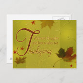 Thanksgiving wenst Typografie Leaves - Briefkaart (Voorkant / Achterkant)