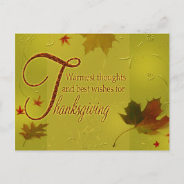 Thanksgiving wenst Typografie Leaves - Briefkaart