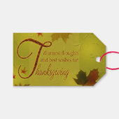 Thanksgiving wenst Typografie Leaves Cadeaulabel (Voorkant (Horizontaal))