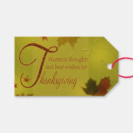 Thanksgiving wenst Typografie Leaves Cadeaulabel