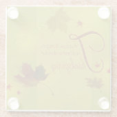 Thanksgiving wenst Typografie Leaves Glazen Onderzetter (Achterkant)