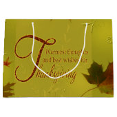 Thanksgiving wenst Typografie Leaves Groot Cadeauzakje (Voorkant)
