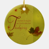 Thanksgiving wenst Typografie Leaves Keramisch Ornament (Achterkant)