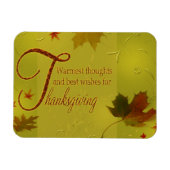 Thanksgiving wenst Typografie Leaves Magneet (Horizontaal)