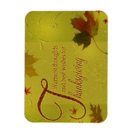 Thanksgiving wenst Typografie Leaves Magneet