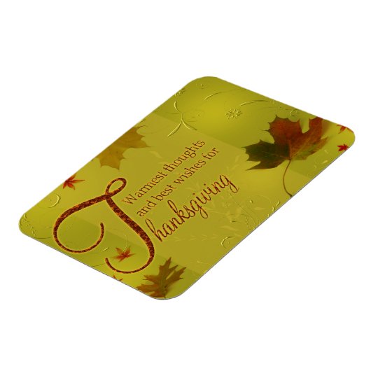 Thanksgiving wenst Typografie Leaves Magneet (Linkerzijde)