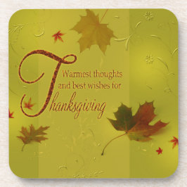 Thanksgiving wenst Typografie Leaves Onderzetter