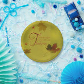Thanksgiving wenst Typografie Leaves Papieren Bordje (Feest)