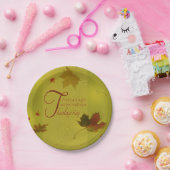 Thanksgiving wenst Typografie Leaves Papieren Bordje (Feest)