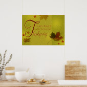 Thanksgiving wenst Typografie Leaves Poster (Keuken)