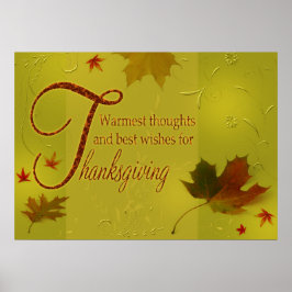 Thanksgiving wenst Typografie Leaves Poster